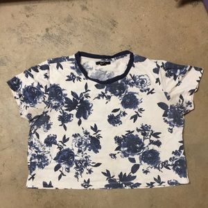 Forever 21 floral crop t shirt